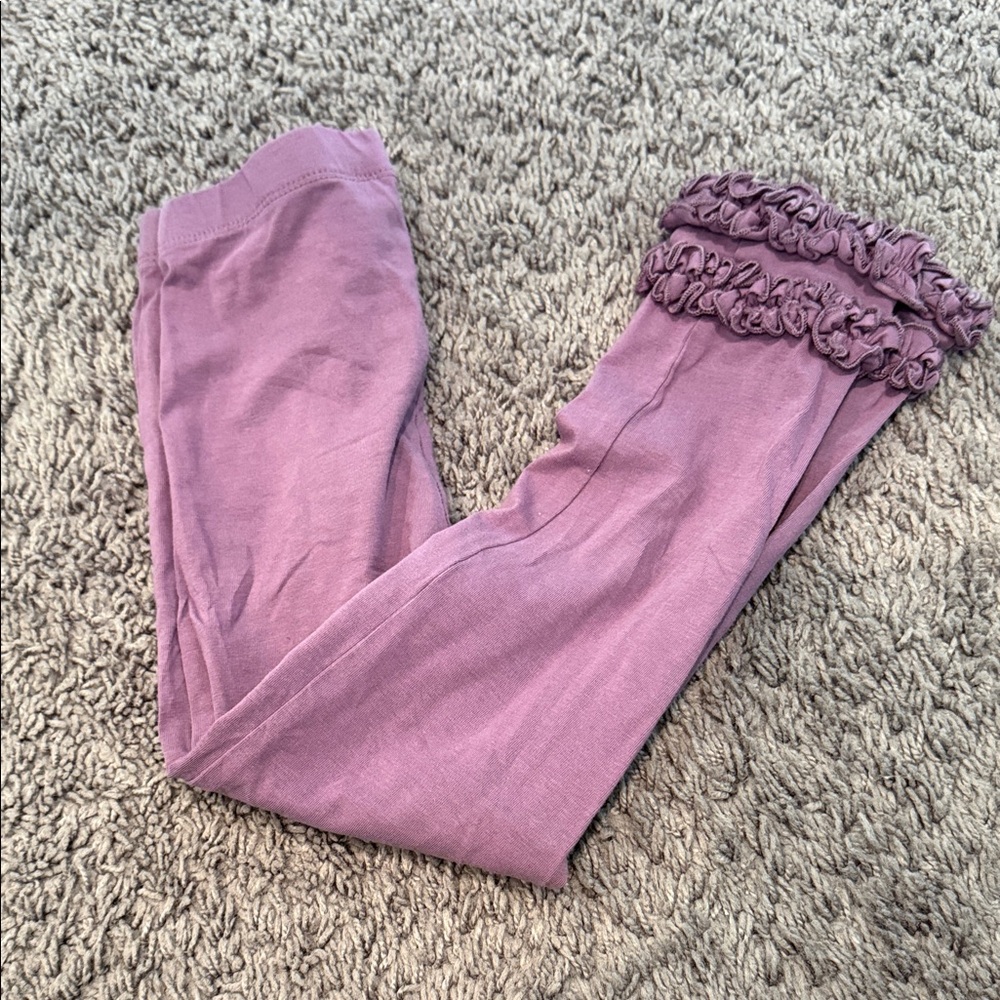 Ruffle Butts Lavender Leggings with Ruffled Hems